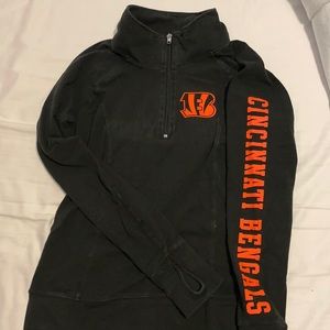 Pink Cincinnati Bengals pullover.
